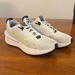 Nike White and Lime Athletic Sneakers